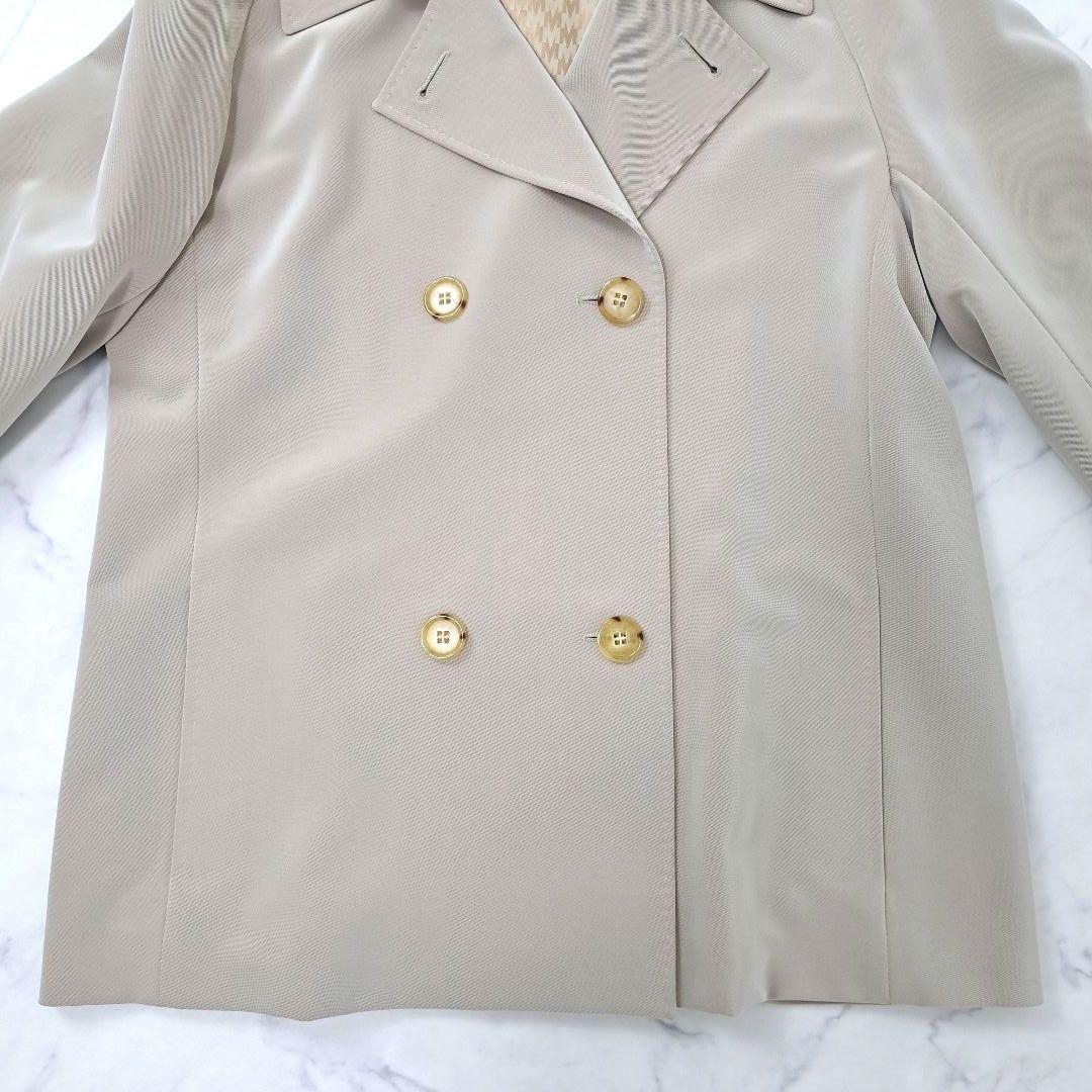 Max Mara マックスマーラ ショート丈 スプリングコート とろみ素材 ロゴ