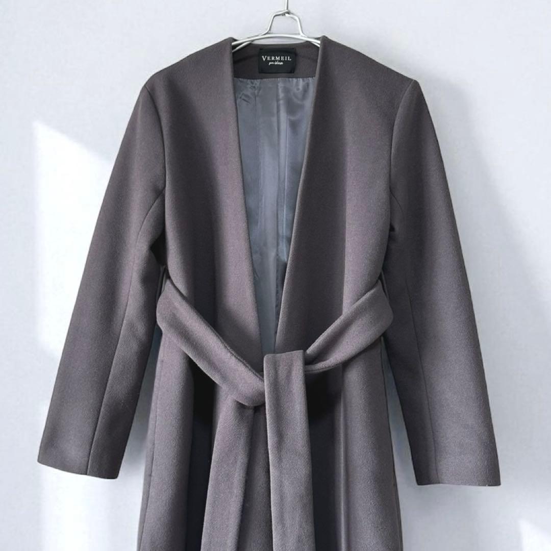 美品✨ヴェルメイユパーイエナ メルトン ウール ロングコート 36