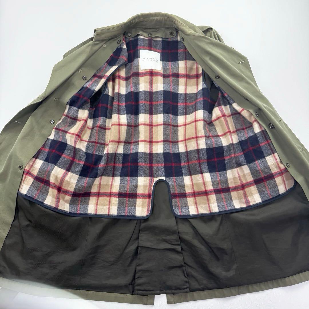 希少✨マッキントッシュ トレンチコート ハウスチェック ライナー タマムシ色