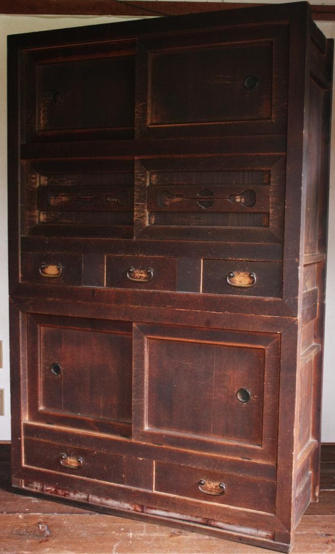 水屋箪笥 飾り棚 茶箪笥 昭和レトロ アンティーク 水屋 古民家 古家具 民藝