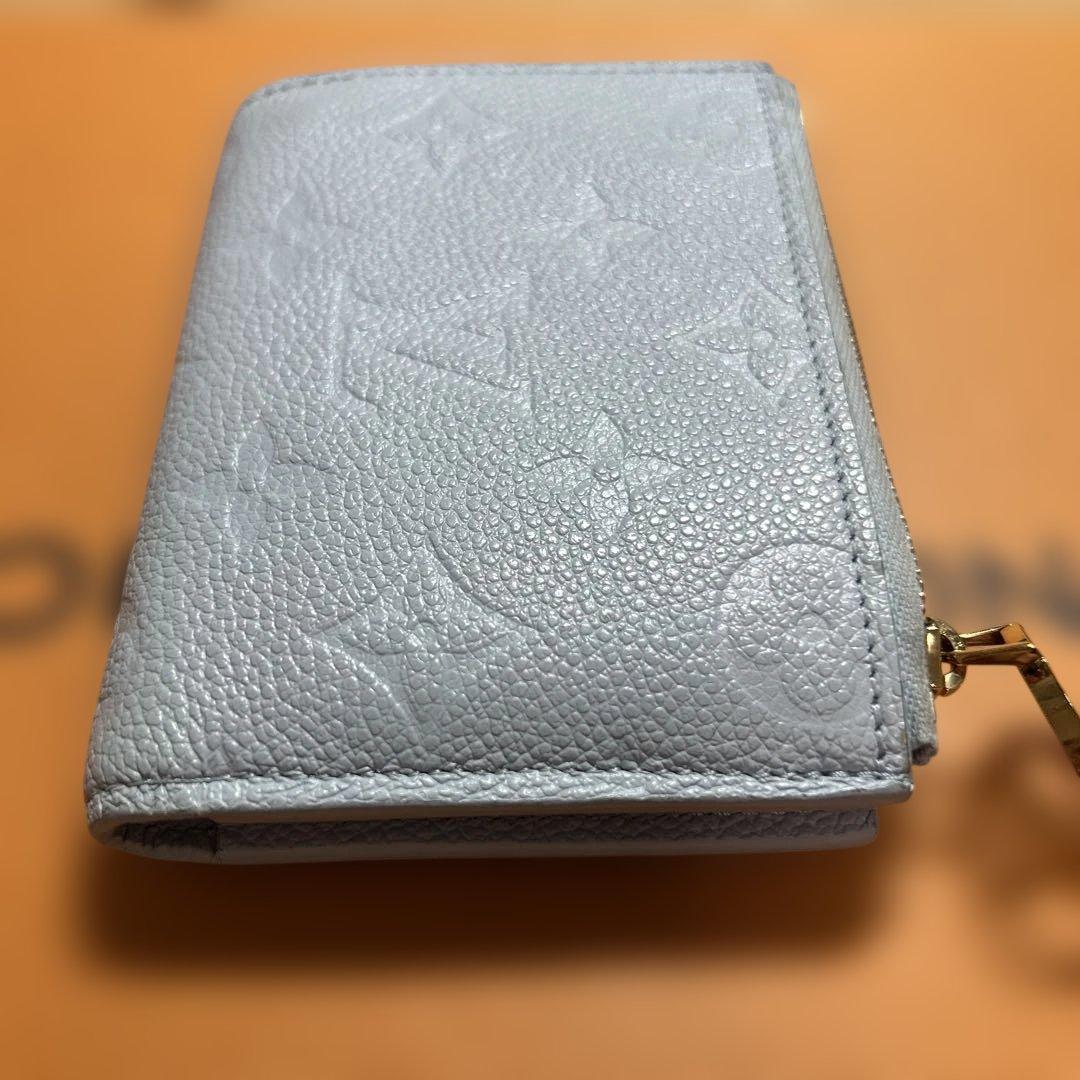 美品★ルイ ヴィトン★ポルトフォイユ・リサ★折り財布★水色ブルーオランプ