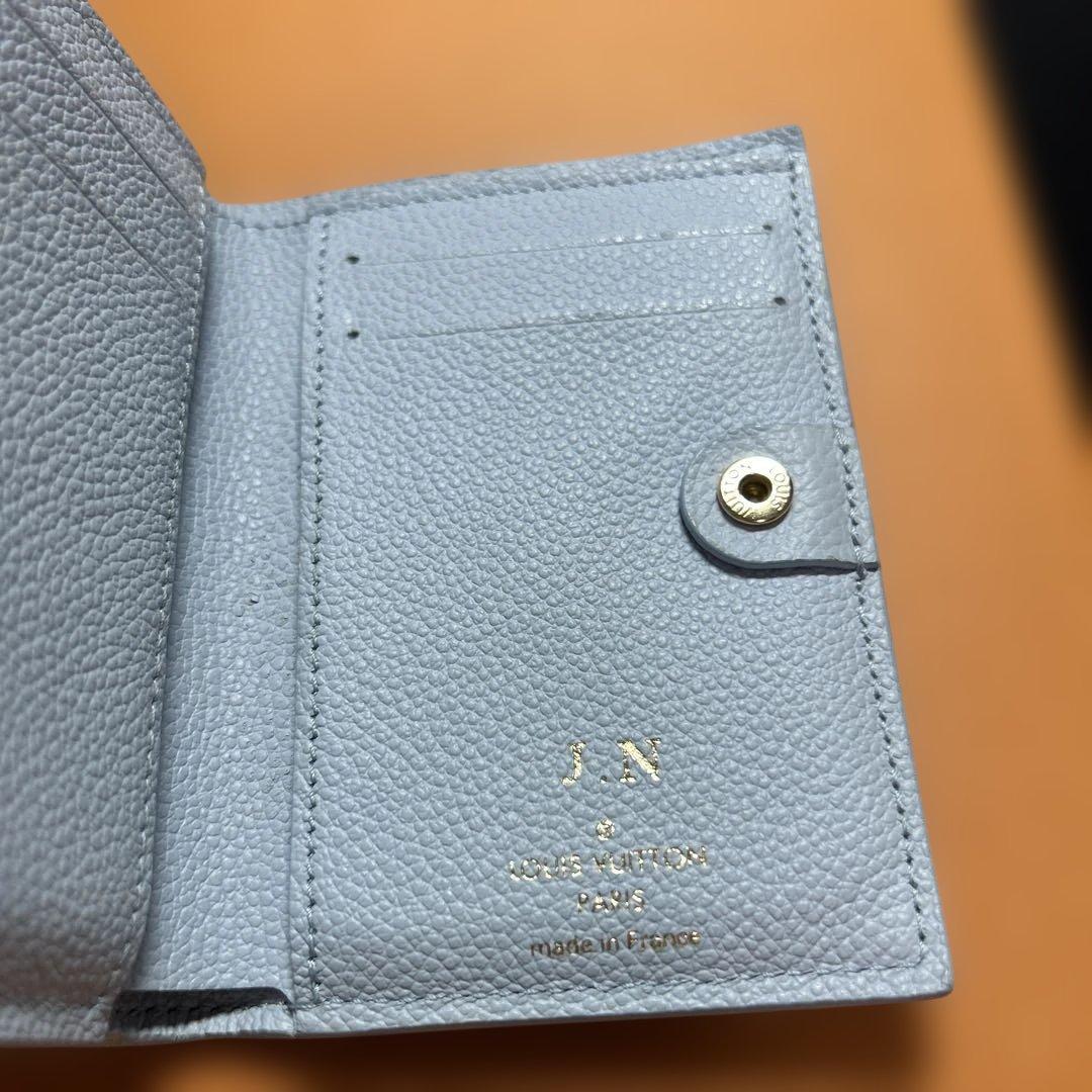 美品★ルイ ヴィトン★ポルトフォイユ・リサ★折り財布★水色ブルーオランプ