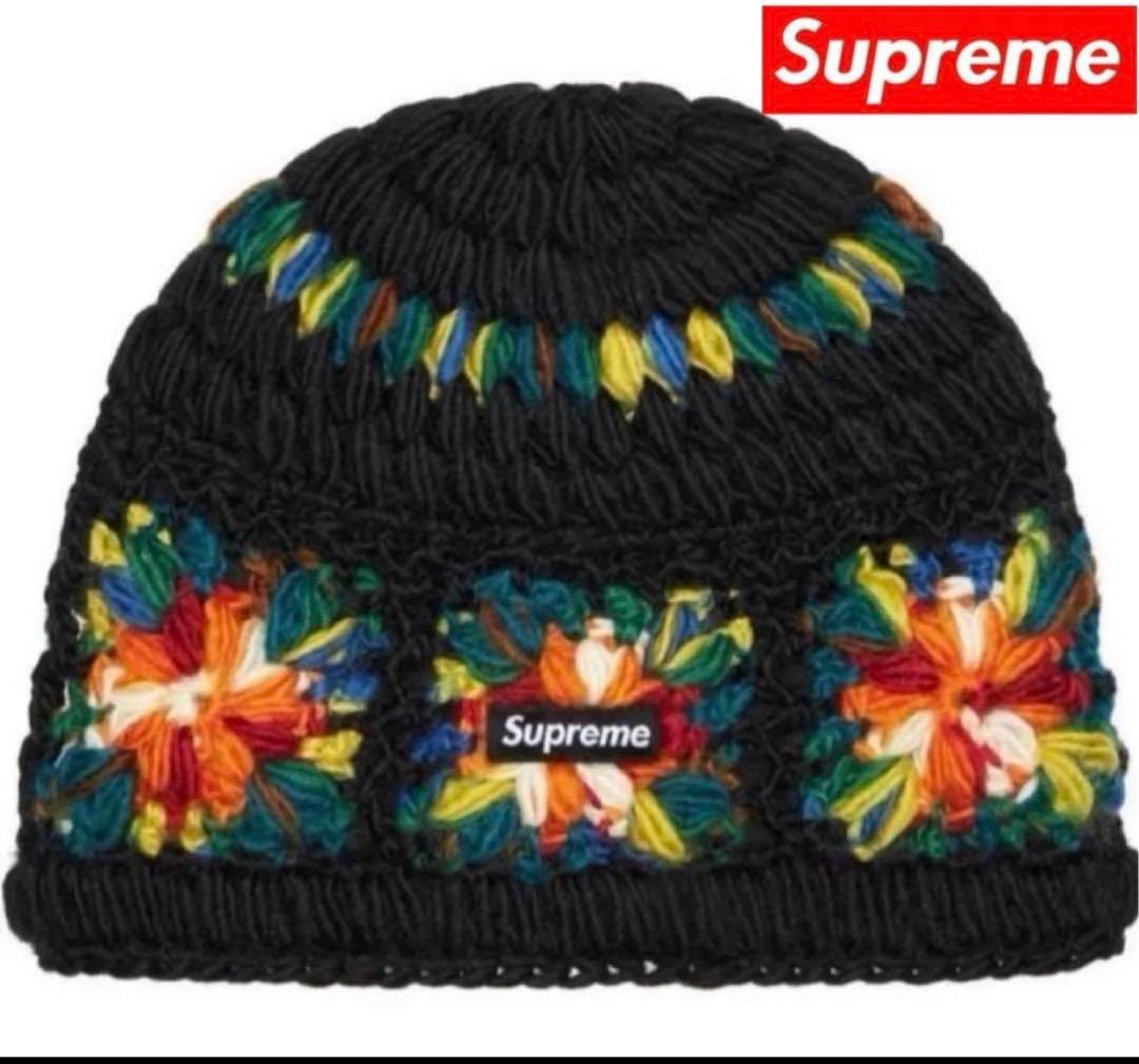 Supreme 25ss Crochet Beanie Black ビーニー