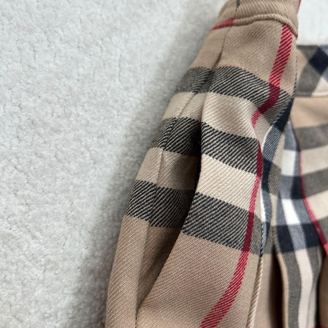 クリーニング済み美品バーバリー ノバチェック巻きスカート風プリーツスカート150