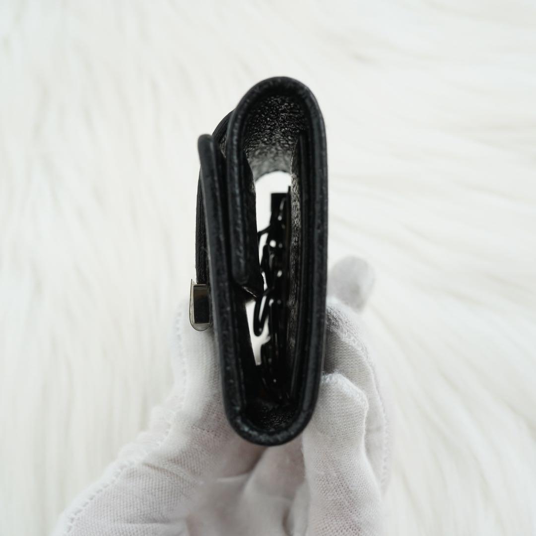 未使用品　箱付き　GUCCI グッチ　キーケース　GG柄　レザー×キャンバス　黒