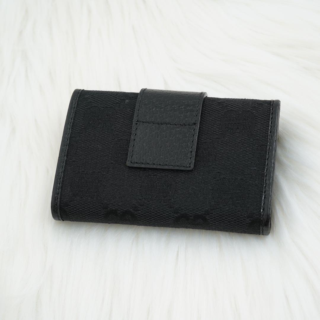 未使用品　箱付き　GUCCI グッチ　キーケース　GG柄　レザー×キャンバス　黒