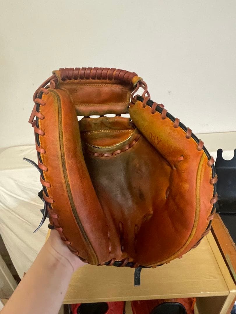 ハタケヤマ軟式キャッチャーミットリペア品