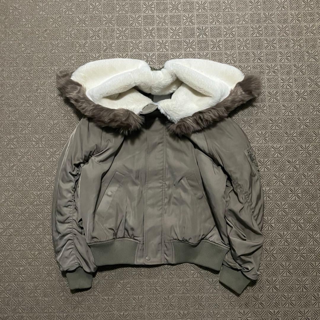 Y2K N2B 短丈 フライト ボンバー ジャケットCargo ファーフード83