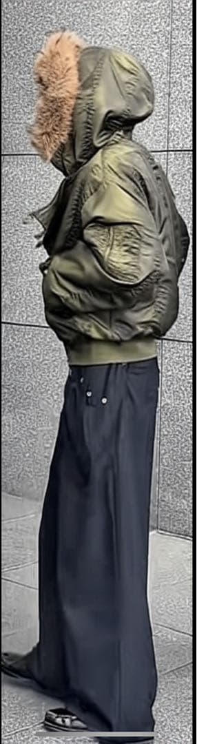 Y2K N2B 短丈 フライト ボンバー ジャケットCargo ファーフード83