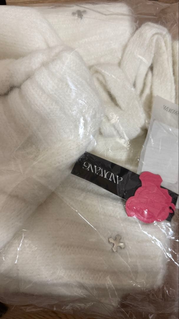 ワンピース andwang Ribbon Off-Shoulder Knit Set