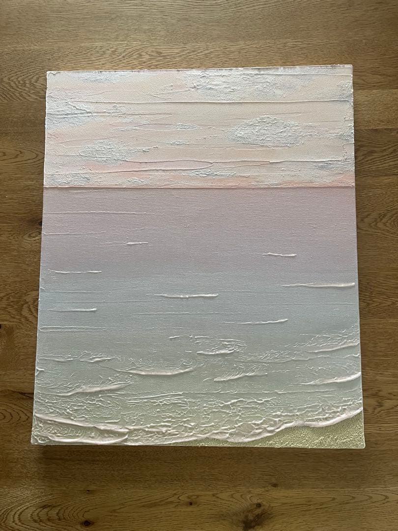 ピンクインテリア 海の風景 テクスチャーアート 海の絵 海 海アート
