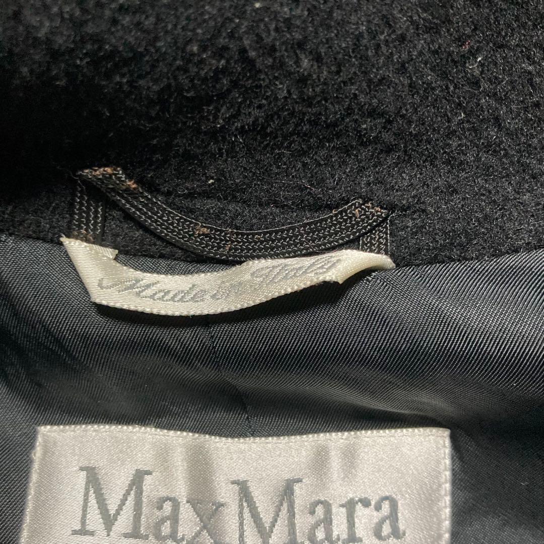 MaxMara マックスマーラ カシミヤ混チェスターコート ブラック　女優襟