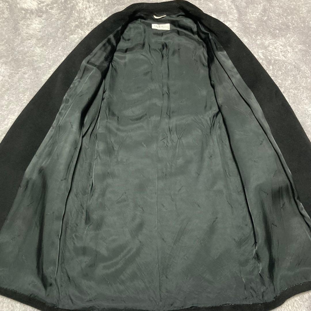 MaxMara マックスマーラ カシミヤ混チェスターコート ブラック　女優襟