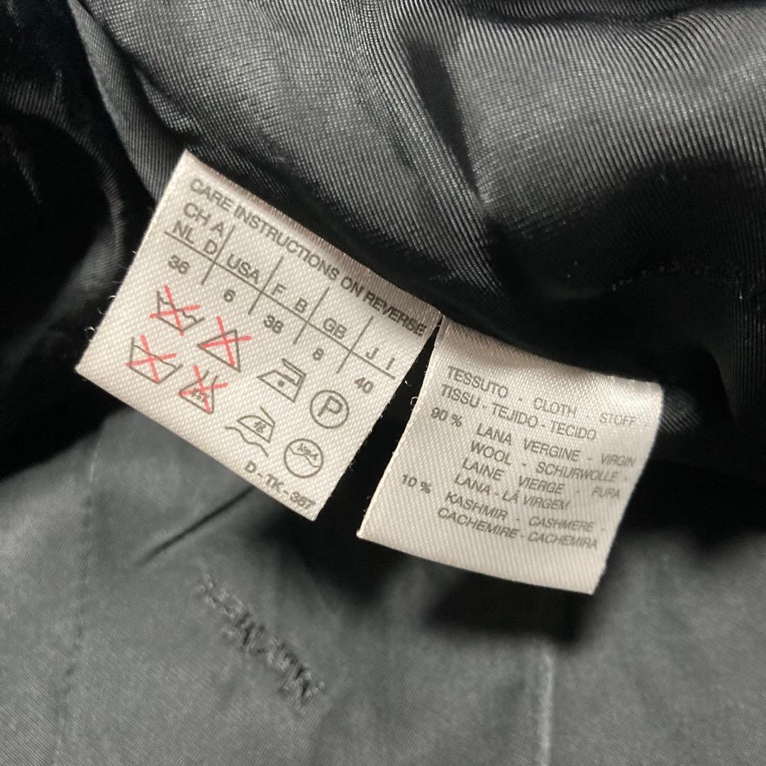 MaxMara マックスマーラ カシミヤ混チェスターコート ブラック　女優襟