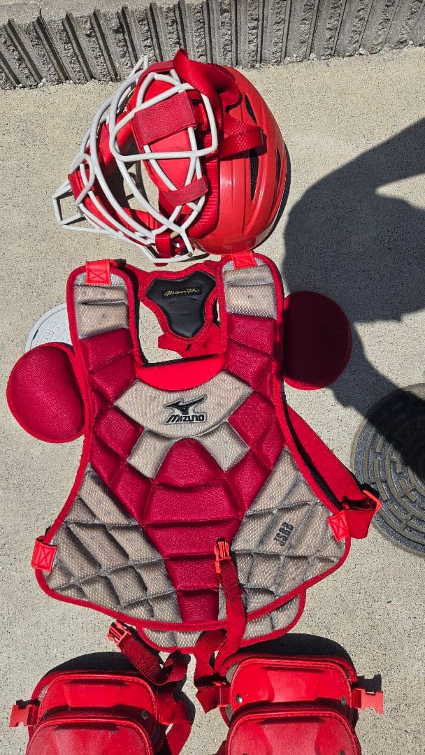 ✴即日発送可能✴Mizuno PROキャッチャー用プロテクターセット レッド