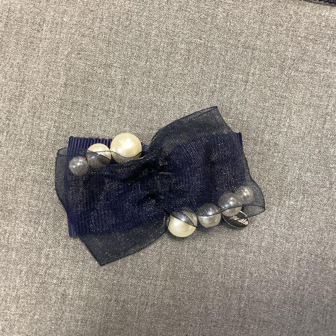 ポンポネットS/140 受験 卒服 グレーワンピ　紺ボレロ ブローチ3点セット