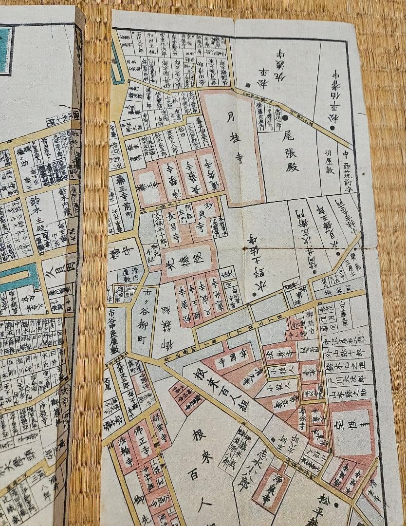 江戸切絵図【市ヶ谷牛込】尾張屋清七 古地図