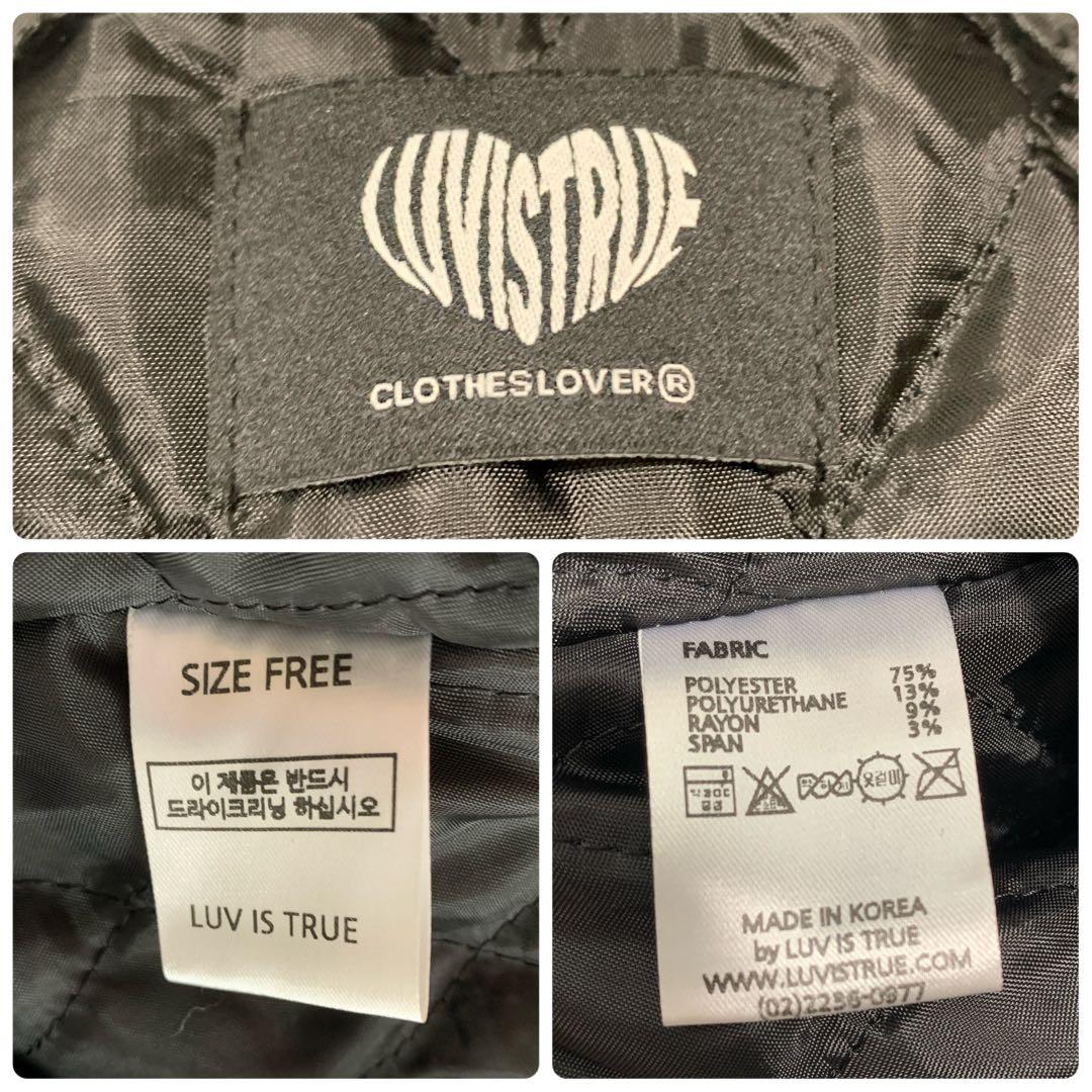 【美品★韓国】 LUV IS TRUE バーシティジャケット ネイビー