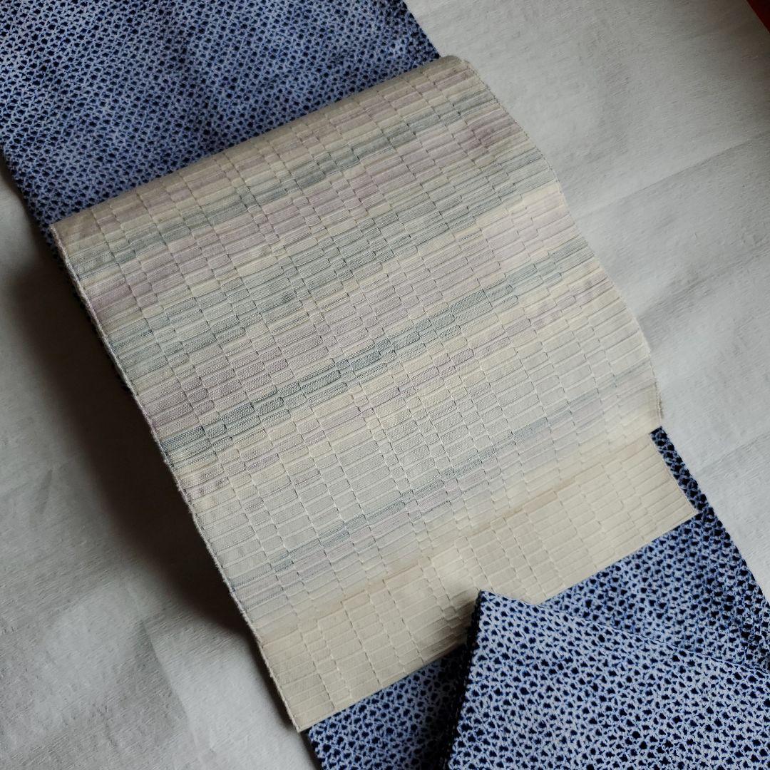 爽やかに締める　ロートン織　八寸名古屋帯