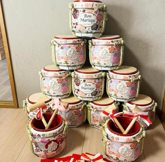 【まるこ】ミニ薦樽 寿 こも樽 結婚式　和装　イベント　鏡開き
