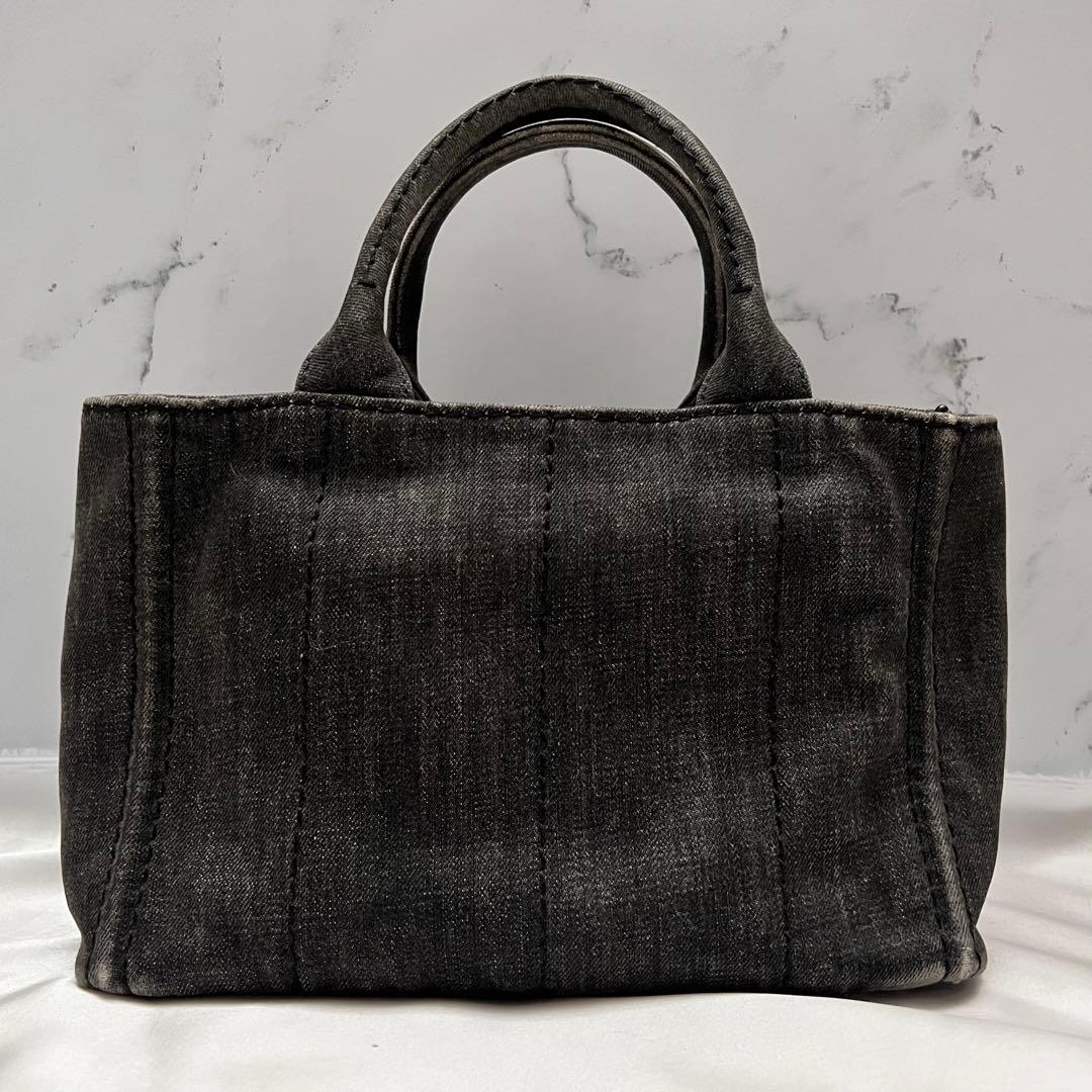 ◇美品◇プラダ　カナパS ブラックデニム　2wayバッグ　ショルダーバッグ