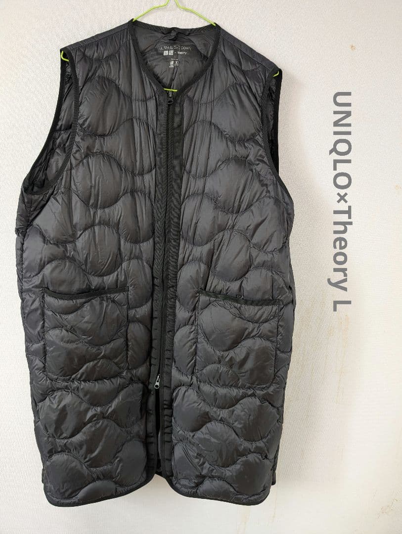 い*も様 ユニクロ×セオリー ロングダウンベスト ブラック L 美品