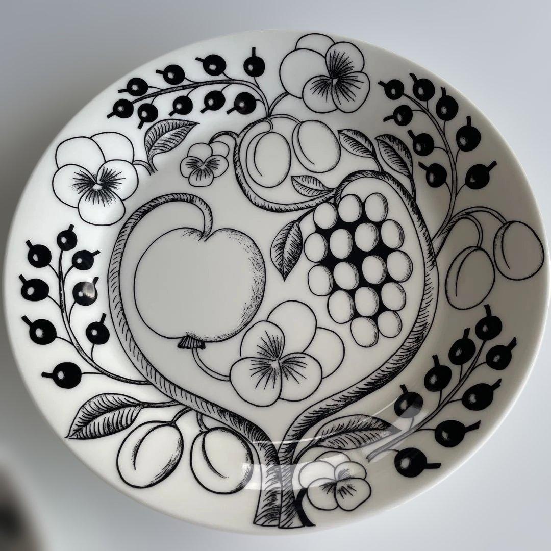 ARABIA Paratiisi ブラック26cmプレート16.5cmプレート