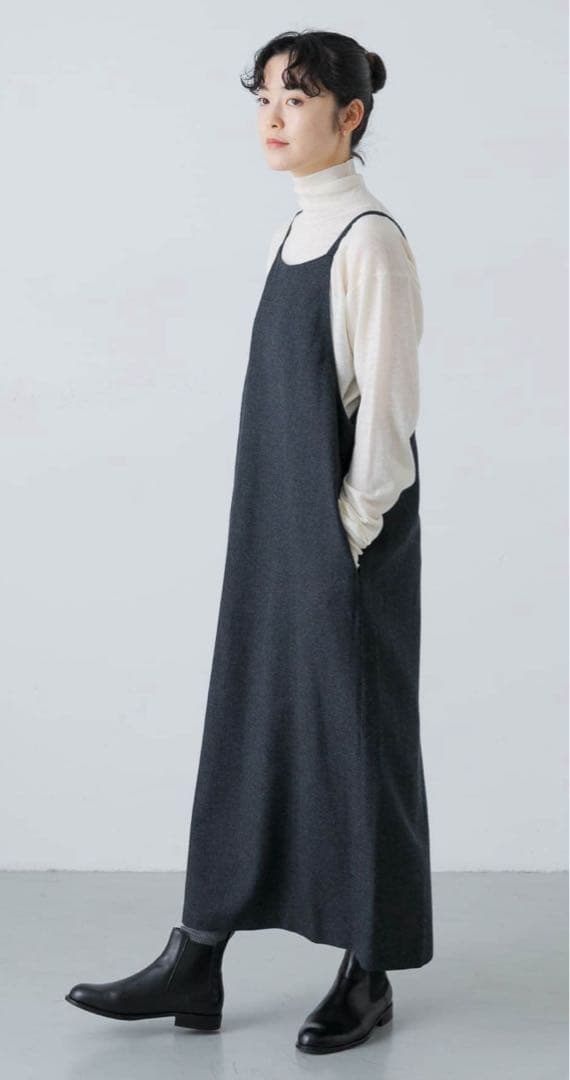 『2WAY仕様』 ウールVネックワンピース