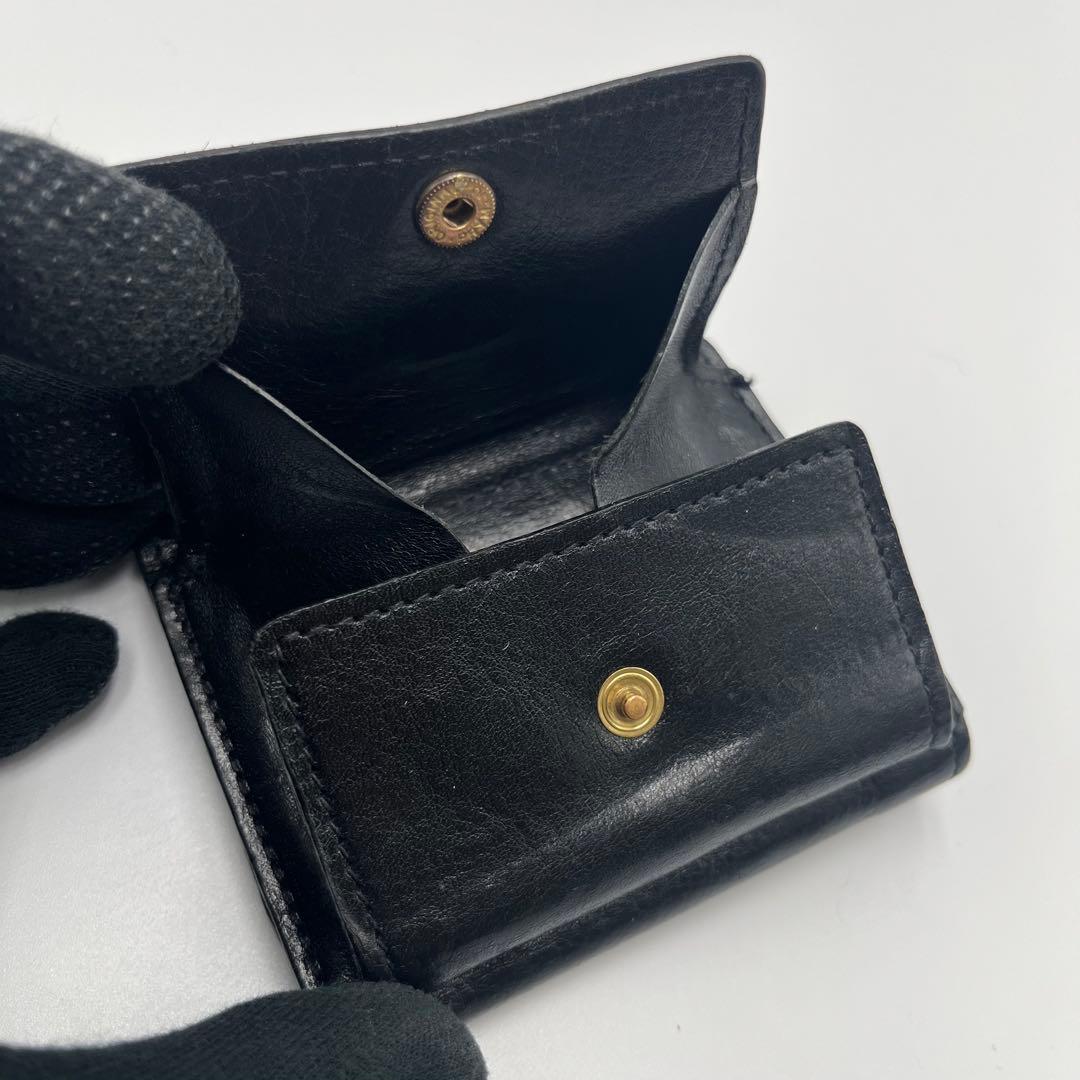 希少 イルビゾンテ 三つ折り財布 ブラック レザー