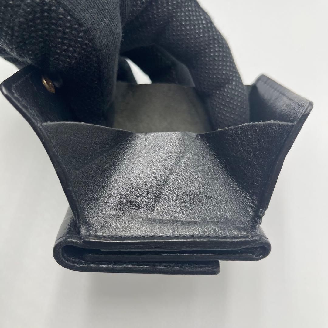 希少 イルビゾンテ 三つ折り財布 ブラック レザー