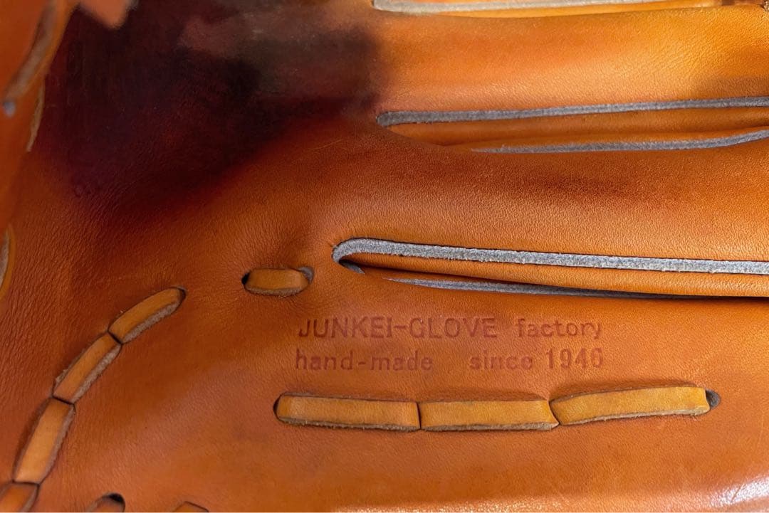 ジュンケイ アラミド 硬式 グラブ 投手用 右投げ オレンジ オイル型付け済