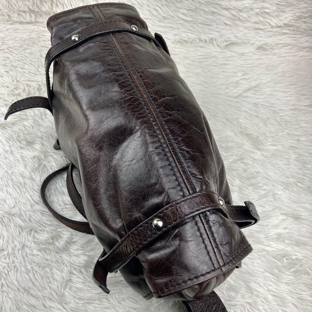 miu miu ミュウミュウ　サイドリボントートバッグ　ダークブラウン