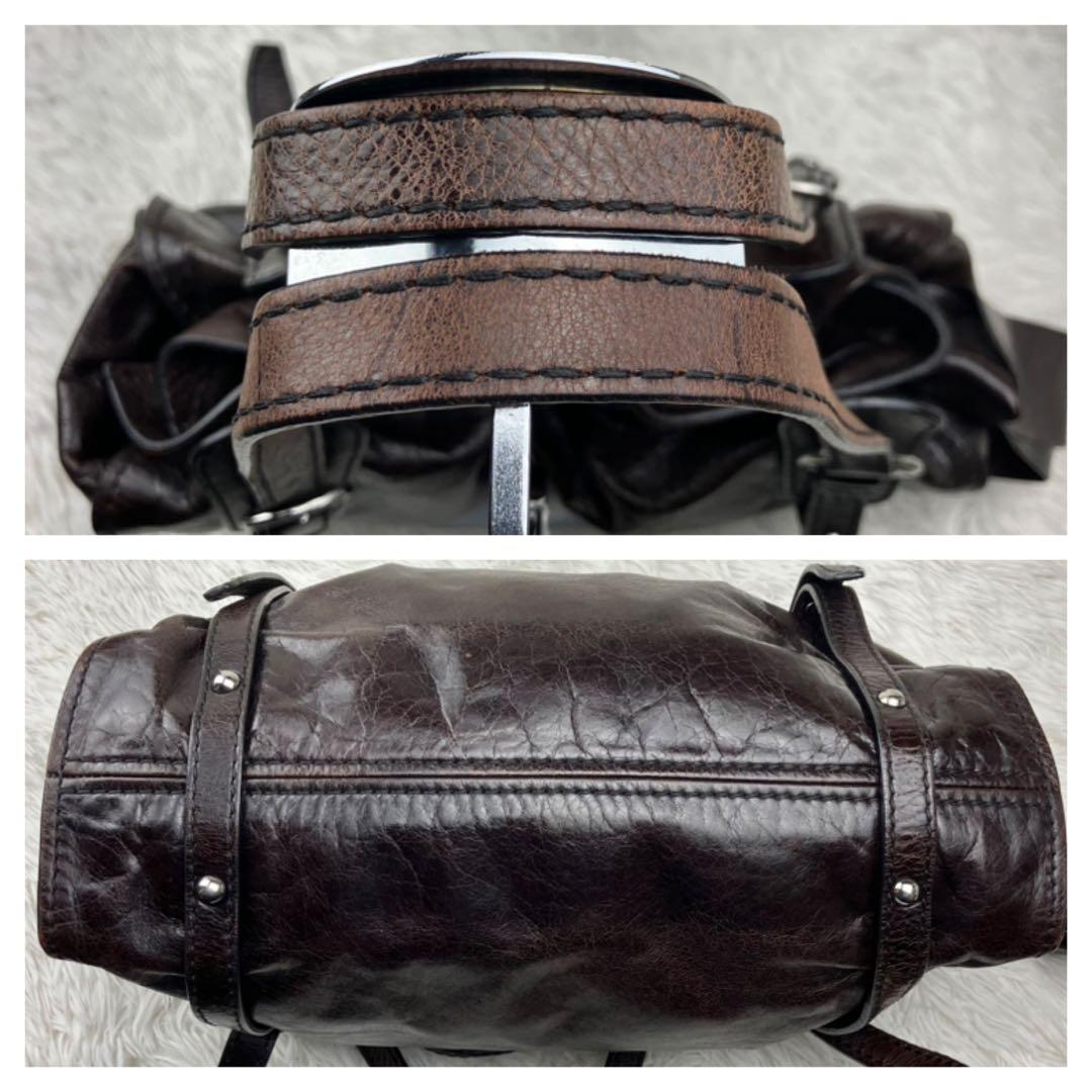 miu miu ミュウミュウ　サイドリボントートバッグ　ダークブラウン