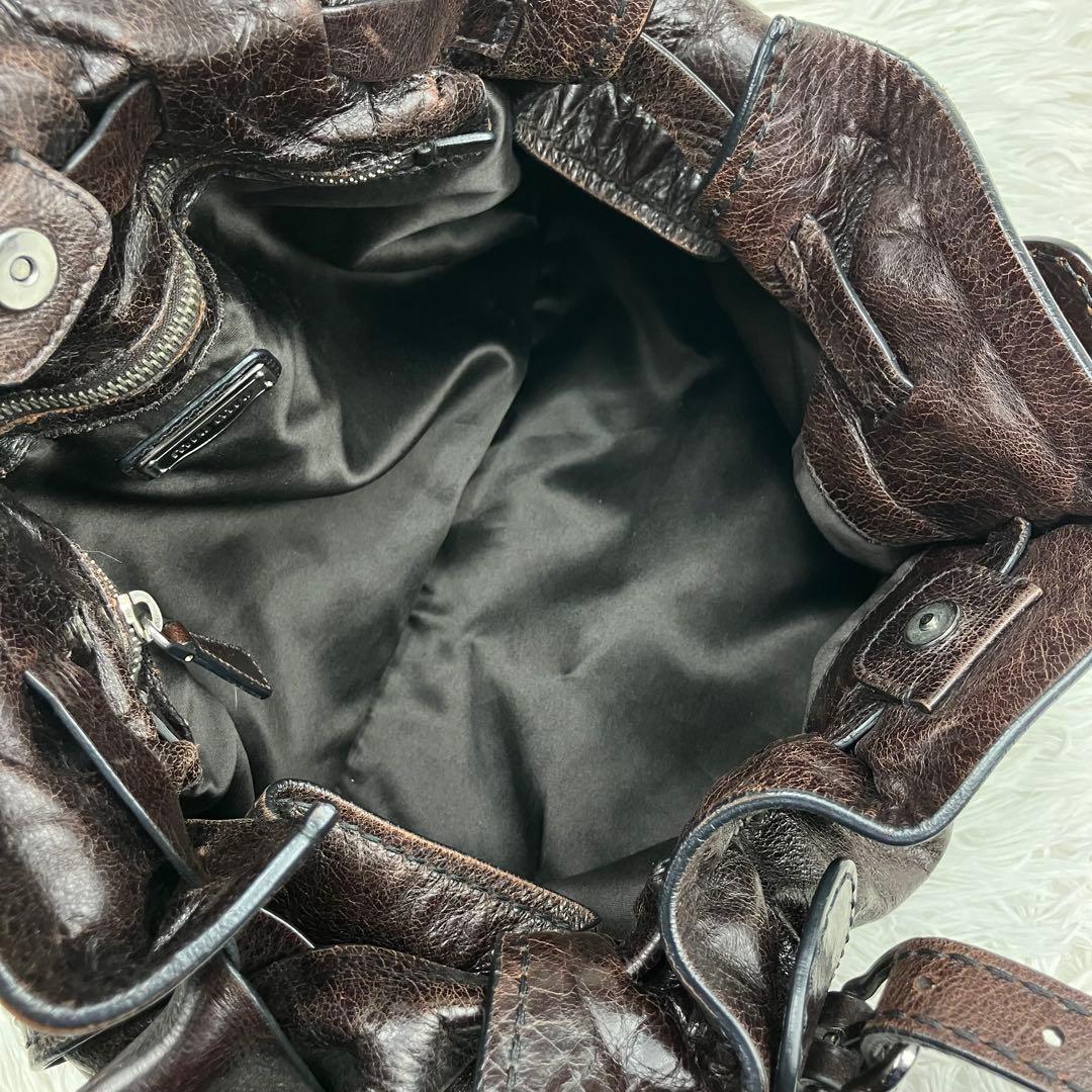 miu miu ミュウミュウ　サイドリボントートバッグ　ダークブラウン