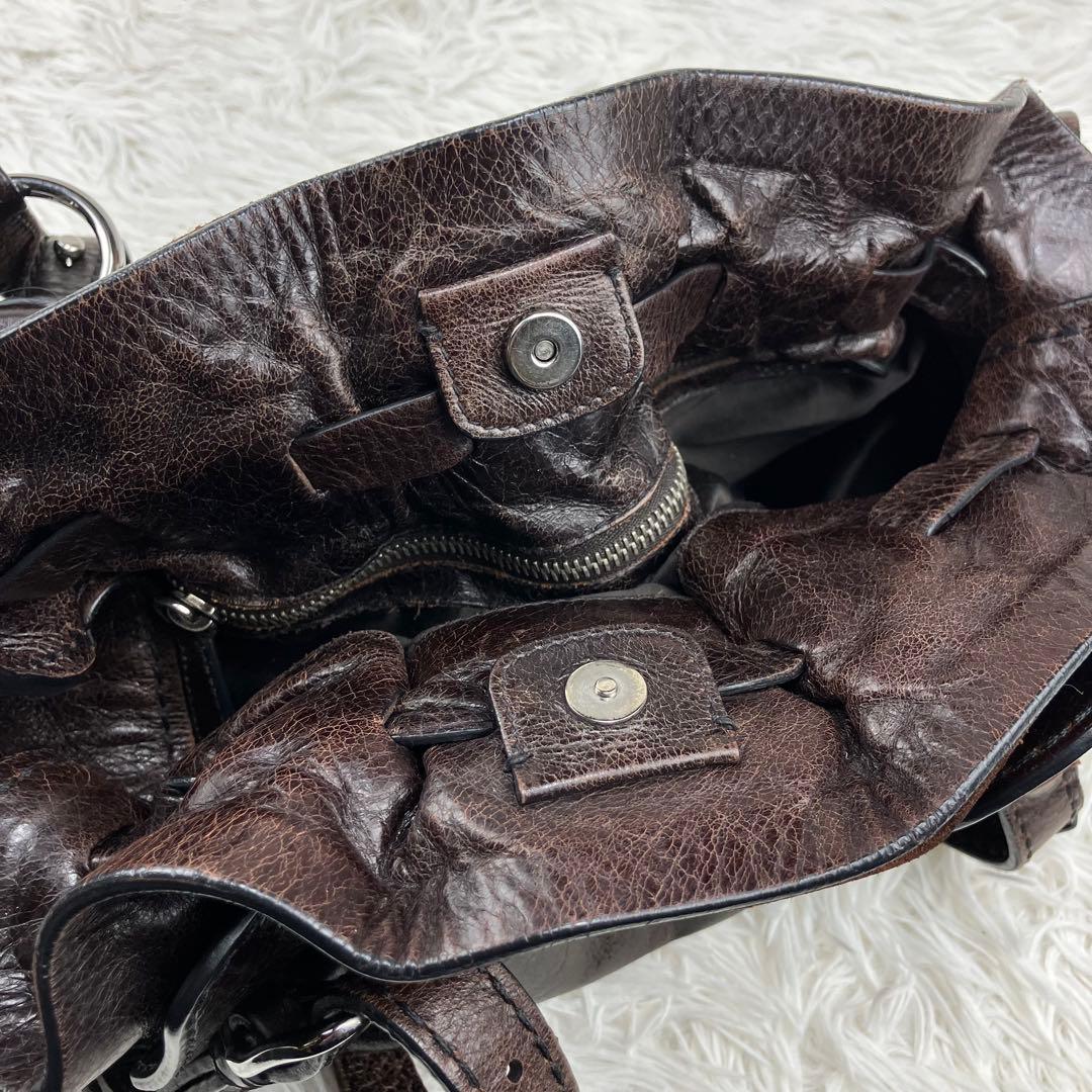 miu miu ミュウミュウ　サイドリボントートバッグ　ダークブラウン