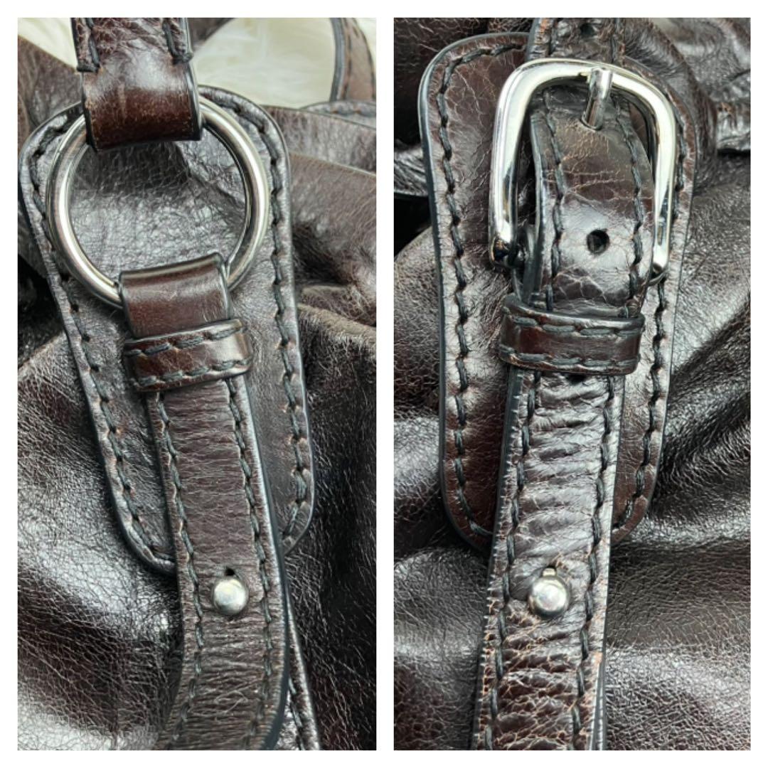 miu miu ミュウミュウ　サイドリボントートバッグ　ダークブラウン