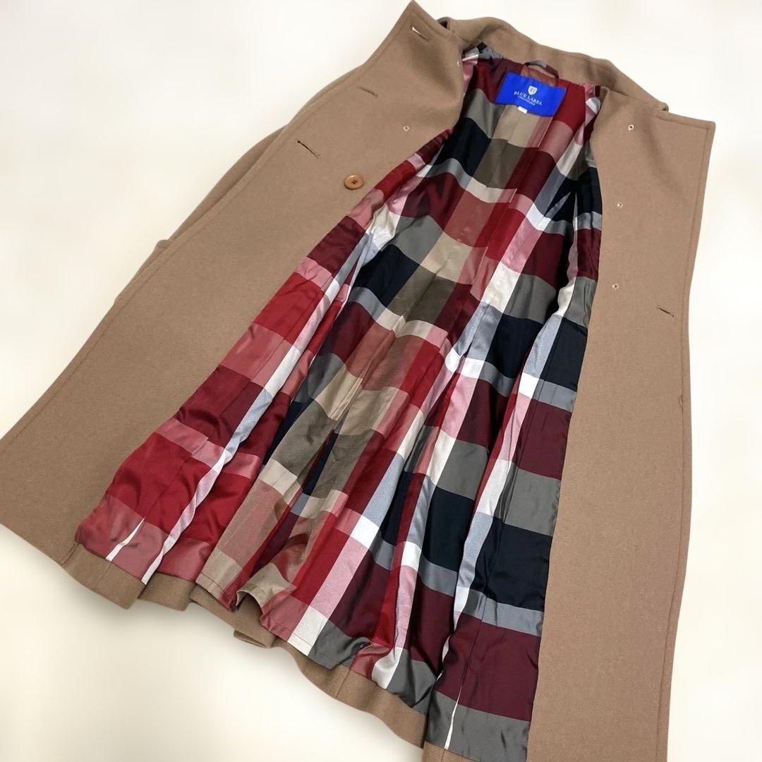 【美品】ブルーレーベル ウール メルトン コート 36 ダブルブレスト　キャメル