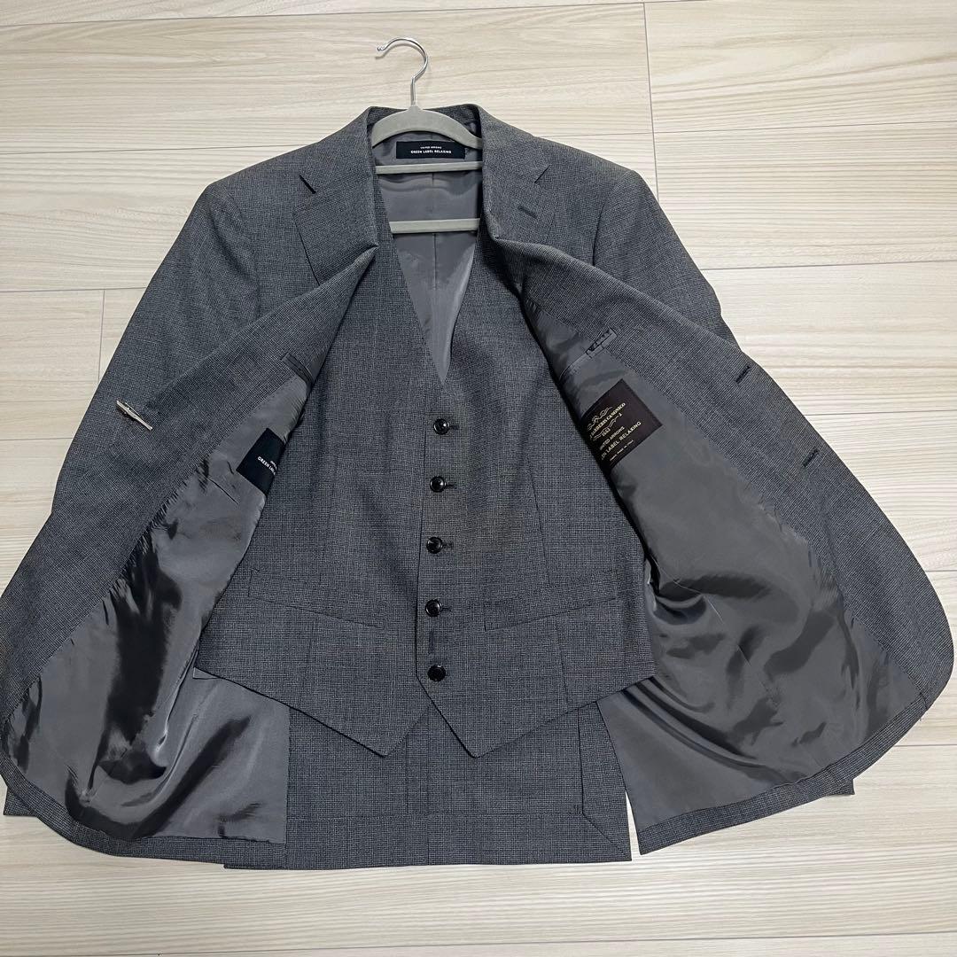 【未使用級】グリーンレーベルリラクシング カノニコ スリーピース グレー 44