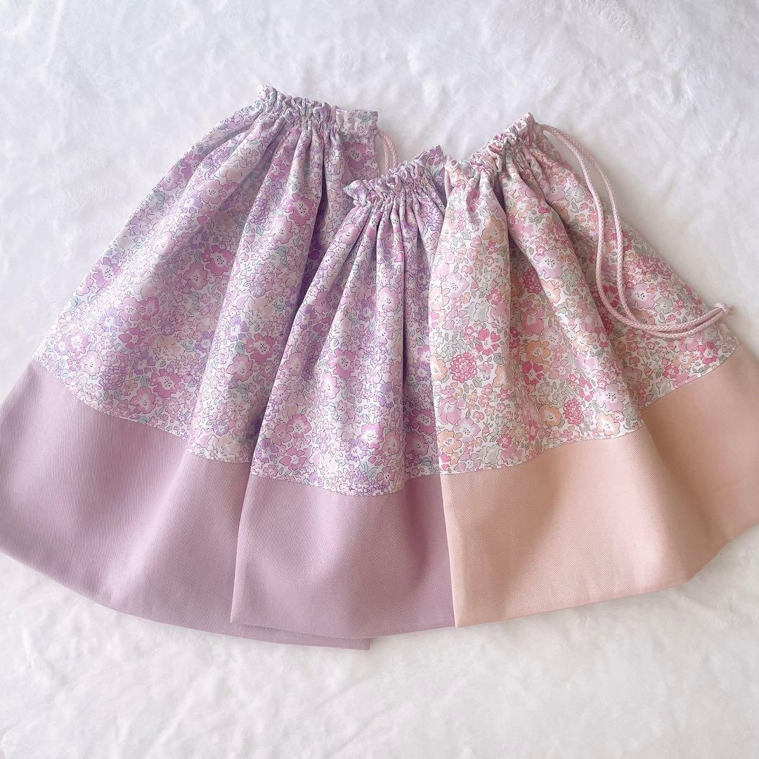 〈29〉yuuum様　リバティ ハンドメイド 入園 入学 手提げバッグ 上履き袋