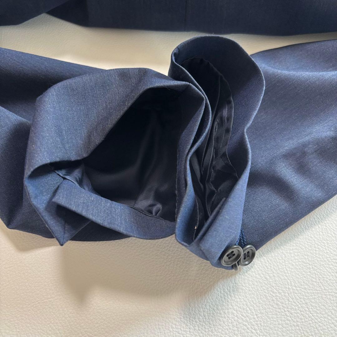 ヒューゴボス イタリア製生地 XLサイズ スーツ セットアップ ダブル ネイビー