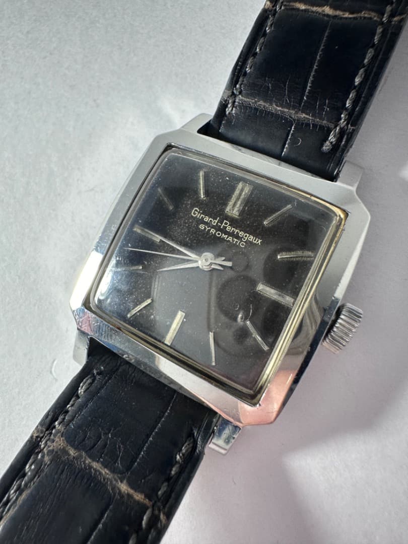 ジラールペルゴ 1950s 17石自動巻Cal.21 130 スクエア クロコ革