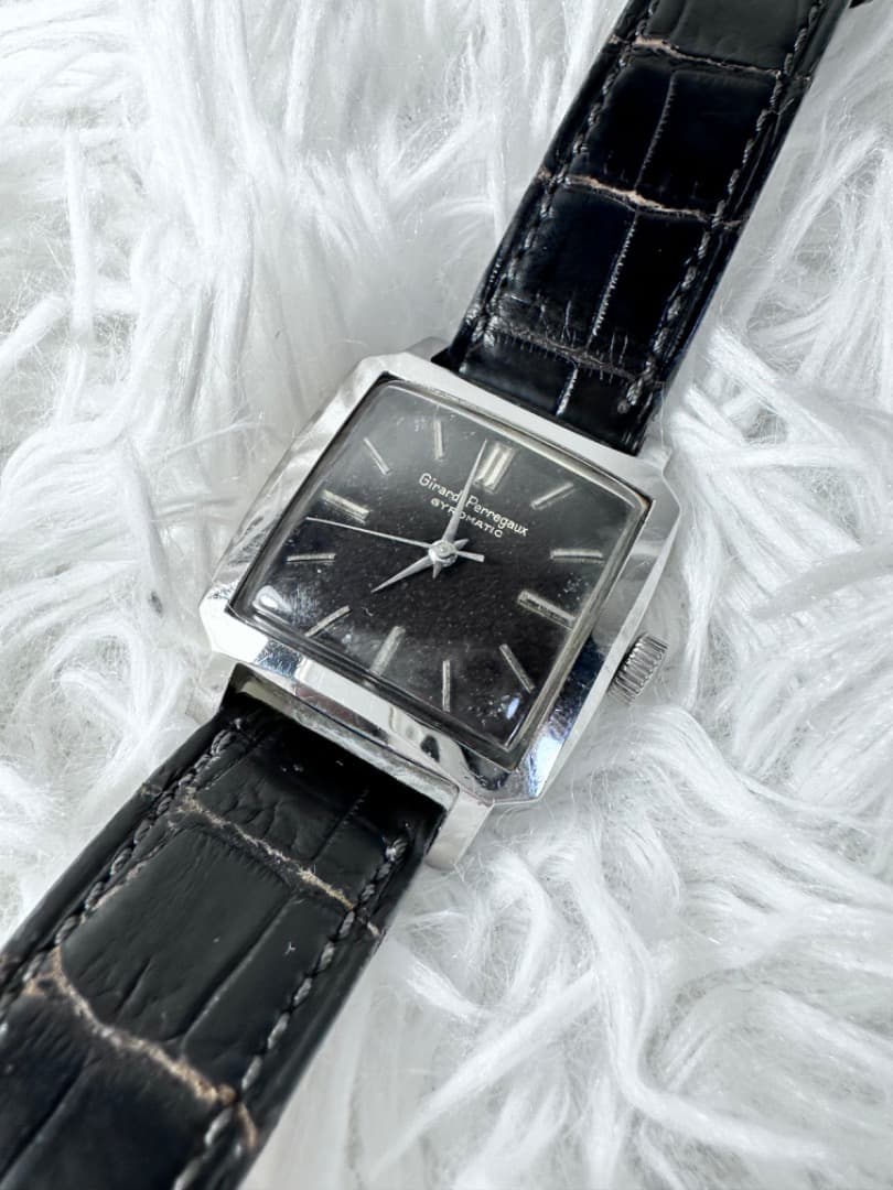 ジラールペルゴ 1950s 17石自動巻Cal.21 130 スクエア クロコ革