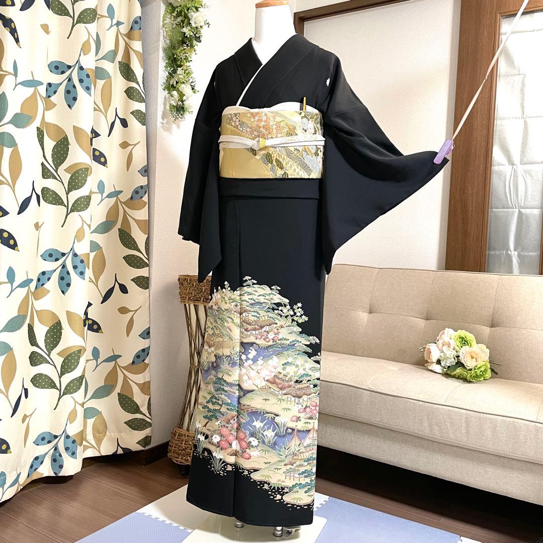 黒留袖 親族 結婚式 披露宴 母 袋帯 フルセット 袷 着物 和装 ウェディング