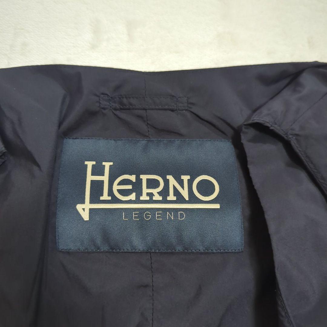 未使用級 48 HERNO LEGEND ダウンベスト シングルボタン ネイビー