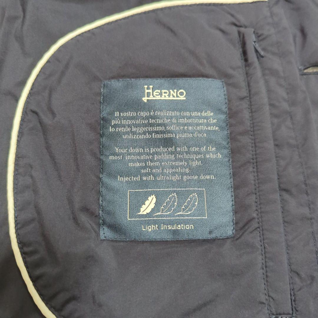 未使用級 48 HERNO LEGEND ダウンベスト シングルボタン ネイビー