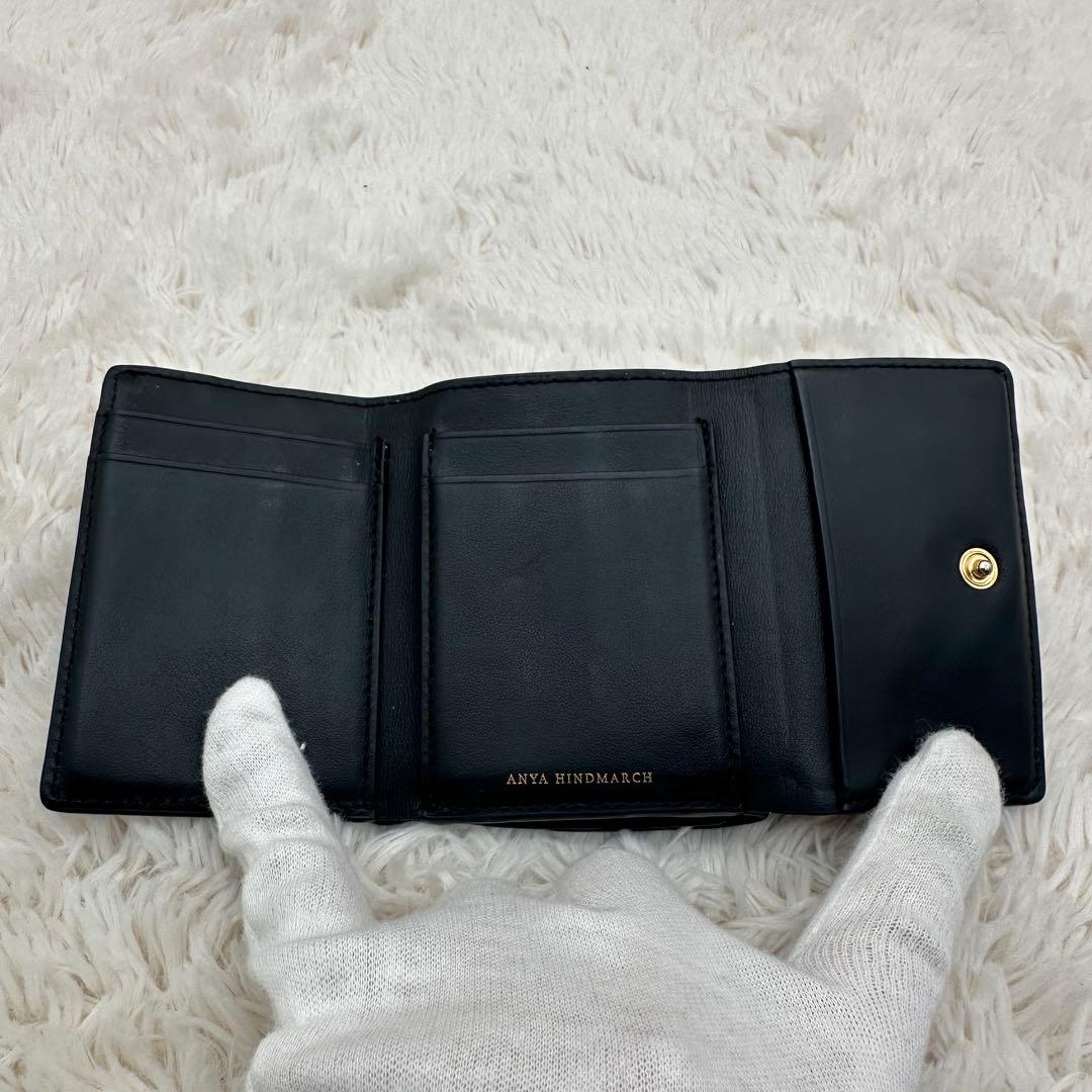 ✨美品✨アニヤハイドマーチ　三つ折り財布　アイズ　レザー　黒