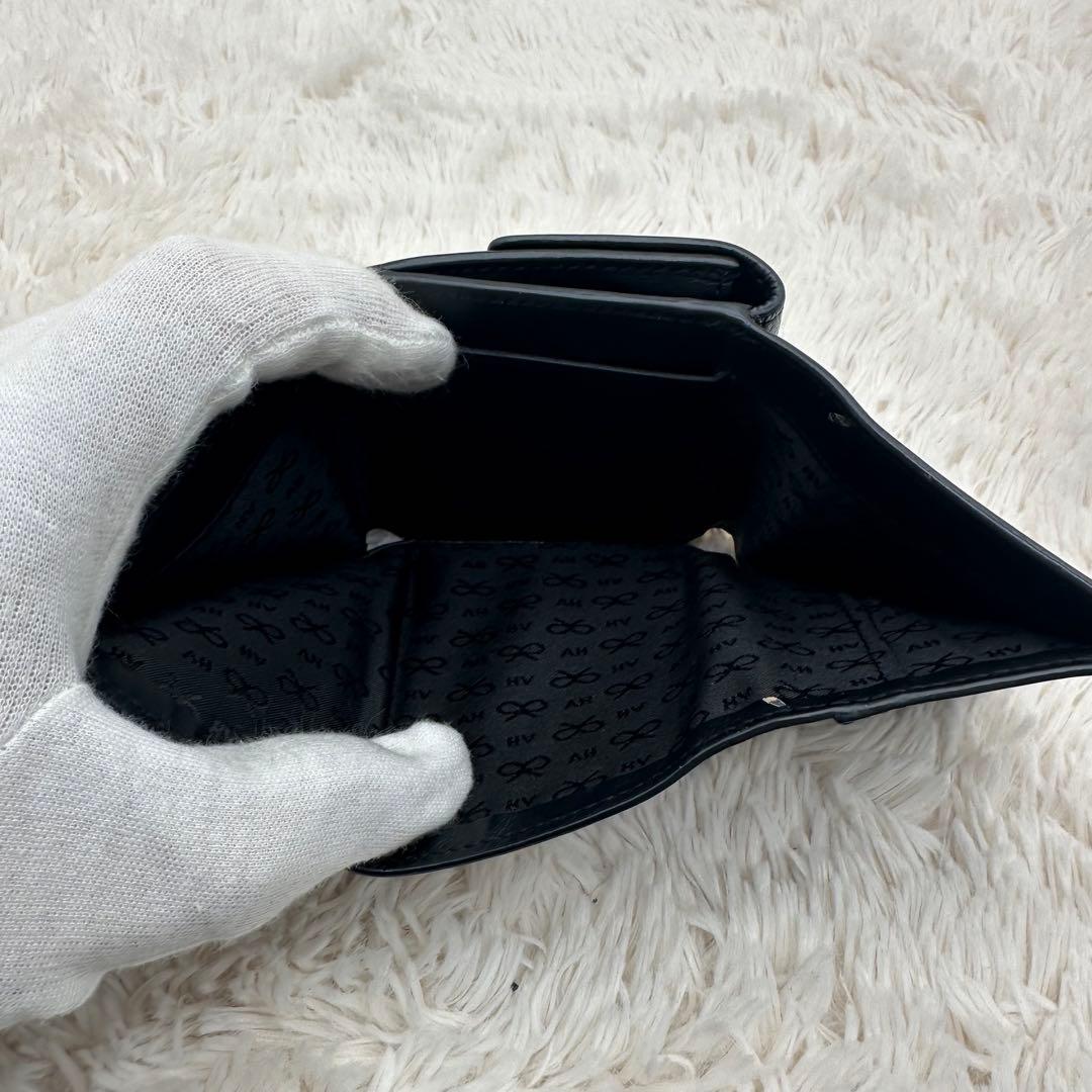 ✨美品✨アニヤハイドマーチ　三つ折り財布　アイズ　レザー　黒