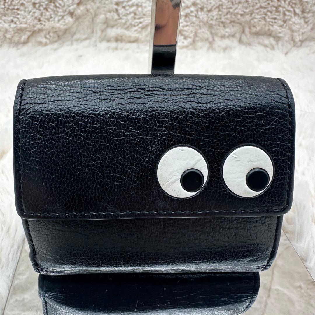 ✨美品✨アニヤハイドマーチ　三つ折り財布　アイズ　レザー　黒