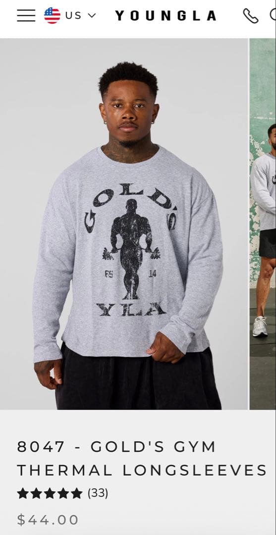 GOLD'S GYM YLA ブラック長袖カットソー