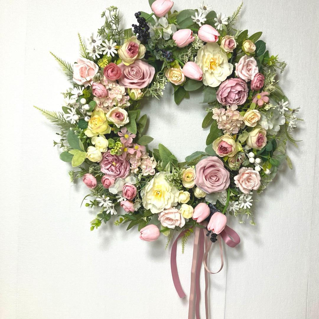 『 スリズィエ フルレゾン』 おっきなチューリップのリース　他一点